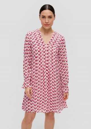 s.Oliver Chiffonkleid mit V-Ausschnitt - zartrosa