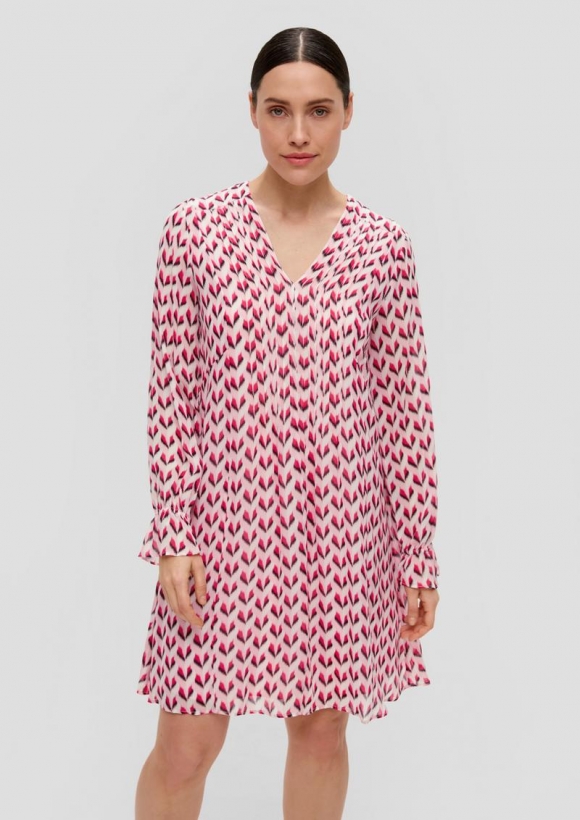 s.Oliver Chiffonkleid mit V-Ausschnitt - zartrosa