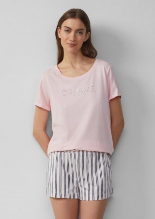 s.Oliver Pyjamashirt mit Print-Detail - rosa