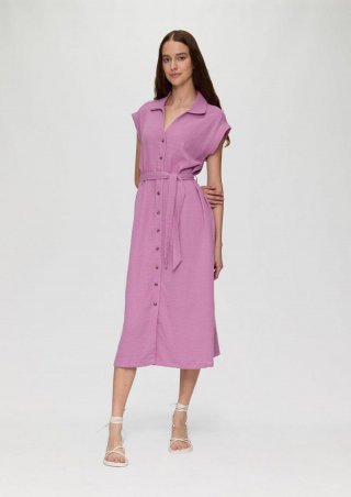 s.Oliver Ärmelloses Hemdblusenkleid mit Bindegürtel - lavendel
