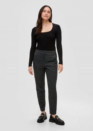 s.Oliver Slim: Hose mit Hakenverschluss - schwarz