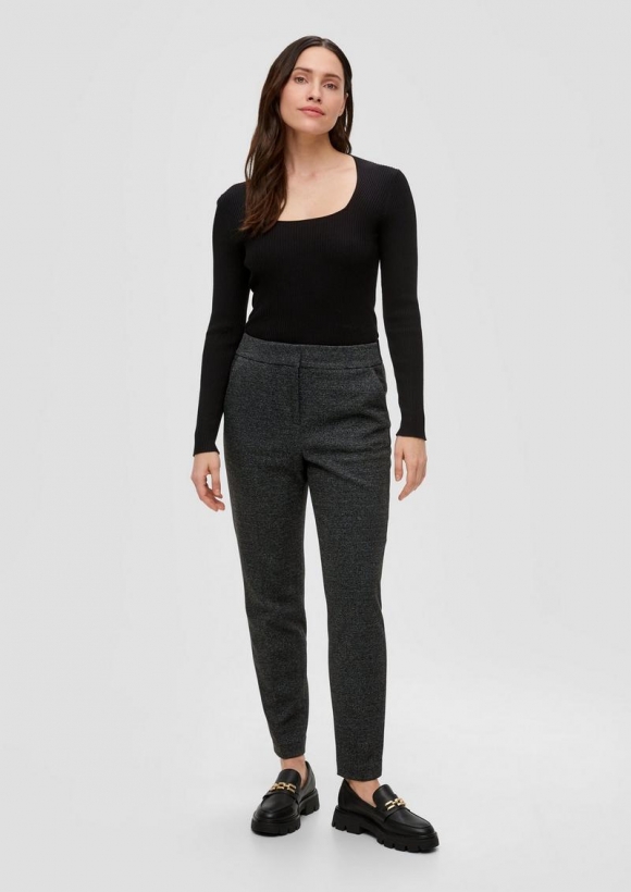 s.Oliver Slim: Hose mit Hakenverschluss - schwarz