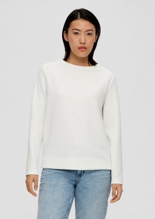 s.Oliver Jacquard-Pullover aus Viskosemix - ecru