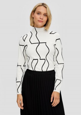 s.Oliver Strickpullover mit Jacquard - creme