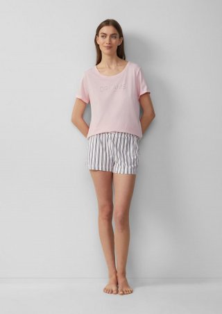 s.Oliver Schlafshorts mit All-over-Print - creme