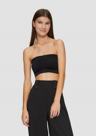s.Oliver Crêpe-Hose im Relaxed Fit mit Wide Leg - schwarz