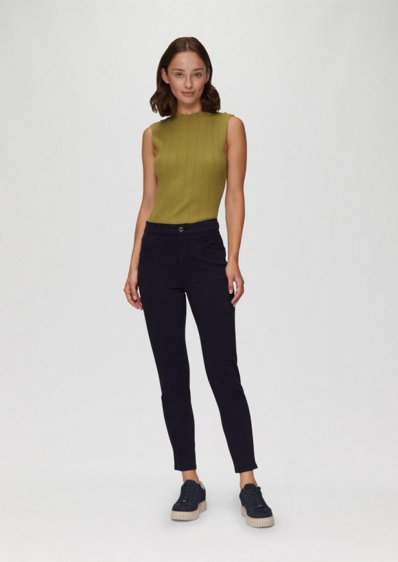 s.Oliver Ankle-Hose im Slim Fit mit mittelhohem Bund - navy