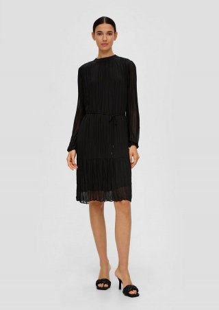 s.Oliver Blusenkleid aus Chiffon - schwarz