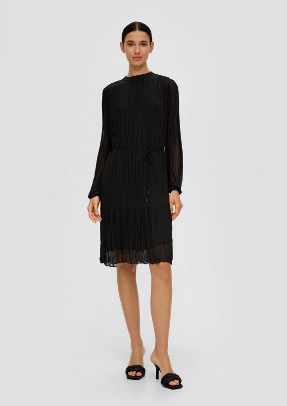 s.Oliver Blusenkleid aus Chiffon - schwarz
