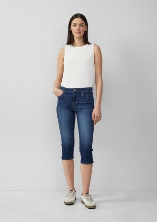 s.Oliver Capri-Jeans Betsy / Slim Fit / Mid Rise / Slim Leg / Schlitz - dunkelblau