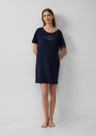 s.Oliver Nachthemd mit Schriftprint - navy