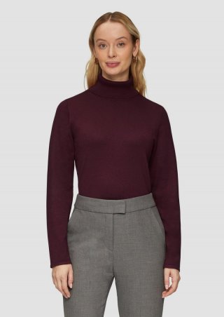 s.Oliver Feiner Rollkragenpullover mit Ajour-Details - lila