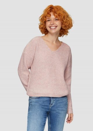 s.Oliver Pullover mit überschnittenen Schultern in Melange-Optik - perlmuttrosa