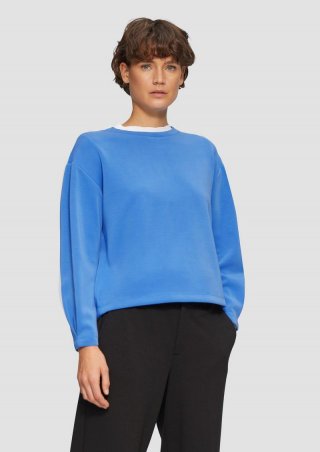 s.Oliver Scuba-Sweatshirt aus Modalmix mit Faltendetail - royalblau