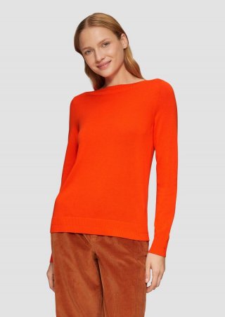 s.Oliver Strickpullover mit U-Boot-Ausschnitt - orange