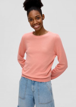 s.Oliver Strickpullover mit Dobby-Struktur - pfirsich