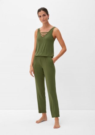 s.Oliver Pyjama-Overall im Viskosestretch - helles olivgrün
