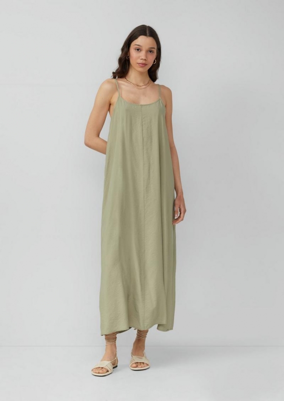 s.Oliver Maxikleid aus Viskosemix - helles olivgrün