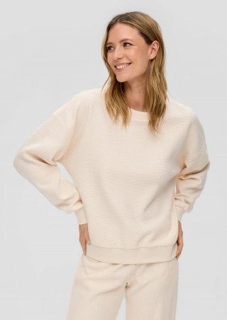 s.Oliver Sweatshirt in Ripp-Optik - beige