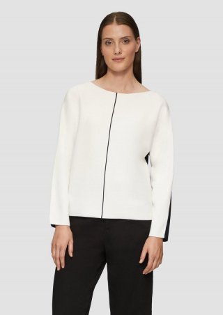 s.Oliver Modischer Strickpullover mit Fledermausärmel - schwarz