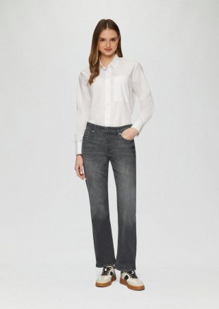 s.Oliver Jeans Karolin / Regular Fit / Mid Rise / Straight Leg - schiefergrau