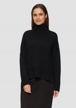s.Oliver Lockerer Rollkragenpullover aus Kaschmirmix - schwarz