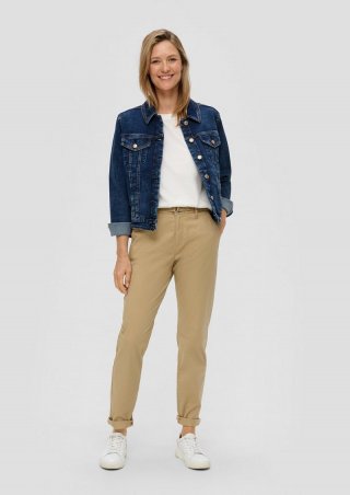 s.Oliver Regular: Chinohose mit Gürtel - beige