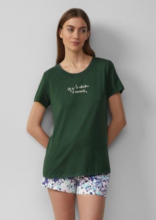 s.Oliver T-Shirt mit Frontprint - tannengrün