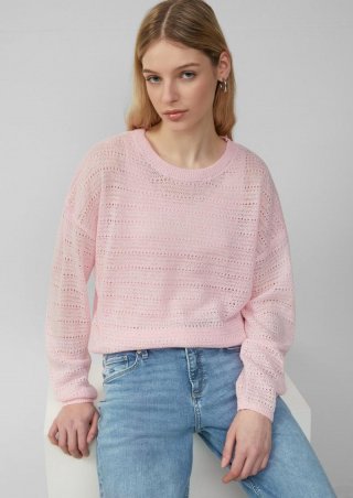 s.Oliver leichter Pullover mit Ajourmuster - altrosa