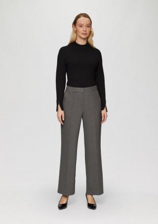 s.Oliver Wide-Leg-Hose aus Viskosemix - anthrazit