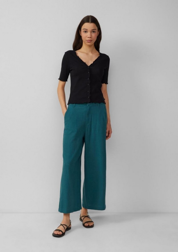 s.Oliver Culotte aus Leinenmix - petrol