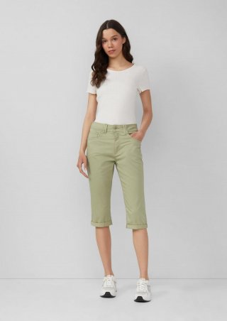 s.Oliver Caprihose Catie / Slim Fit / Mid Rise - salbeigrün