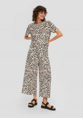 s.Oliver Jersey-Hose mit elastischem Bund - ecru
