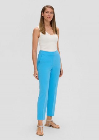 s.Oliver Ankle-Hose in Crêpe-Struktur - azurblau