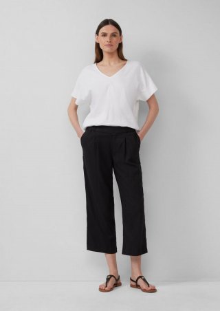 s.Oliver Culotte aus Leinenmix im Relaxed Fit - schwarz