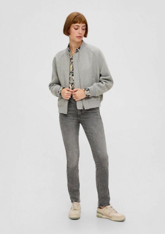 s.Oliver Jeans Betsy / Slim Fit/ Mid Rise / Slim Leg / Baumwollstretch - grau meliert