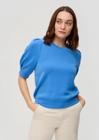 s.Oliver Kurzarm-Shirt aus Scuba - royalblau