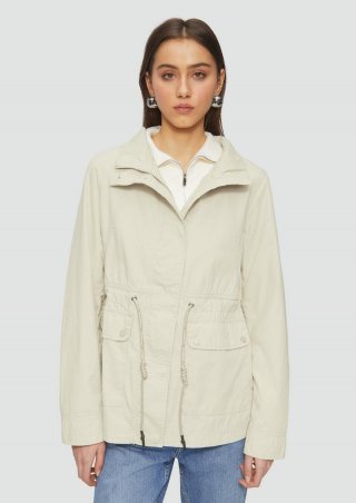 s.Oliver Baumwolljacke mit Tunnelzug in der Taille - hellgrau