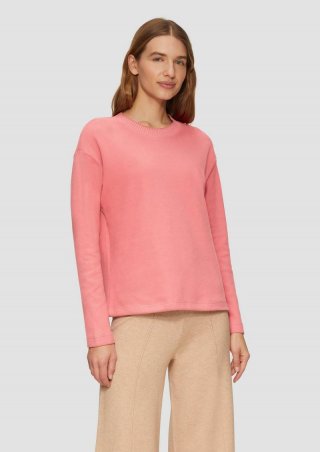 s.Oliver Weiches Sweatshirt mit gebrushter Oberfläche - papaya