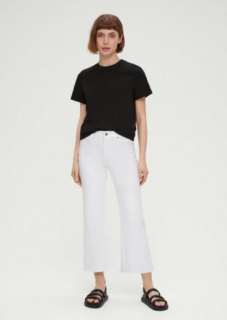 s.Oliver Cropped-Jeans Beverly / Slim Fit / High Rise / Bootcut Leg - weiß