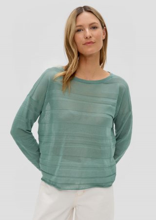 s.Oliver Pullover mit Musterstruktur - petrol