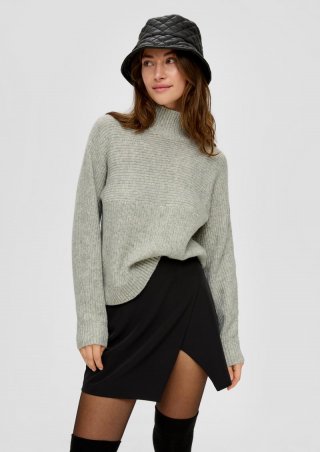 s.Oliver Pullover mit Srickmuster - salbeigrün