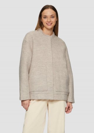 s.Oliver Bouclé-Bomberjacke aus Wollmix - beige