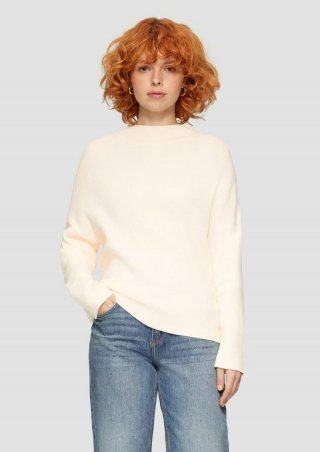 s.Oliver Rippstrickpulover mit weiten Ärmeln - beige