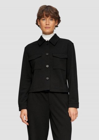 s.Oliver Jacke im Relaxed Fit aus Struktur-Jersey - schwarz