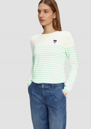 s.Oliver Strickpullover mit Herz-Stickerei - minze