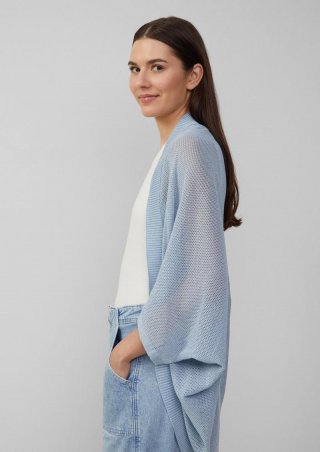 s.Oliver Strickponcho mit Glitzergarn - hellblau