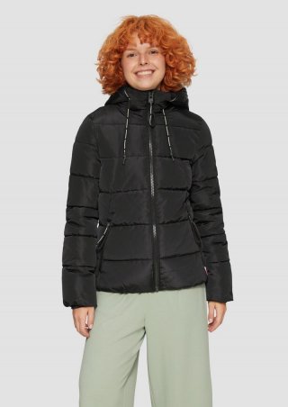 s.Oliver Wattierte Steppjacke mit Kapuze - schwarz