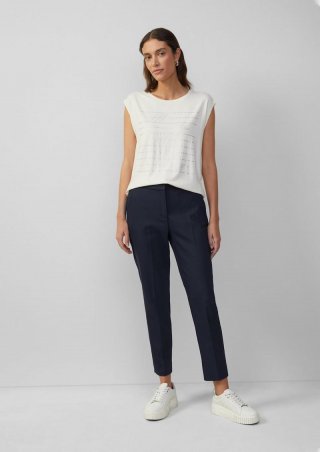 s.Oliver Cigarette-Pants im Slim Fit mit elastischem Bund - navy