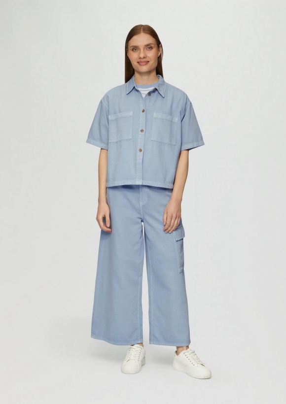 s.Oliver Culotte-Jeans Suri / High Rise / Wide Leg / Bio-Baumwollmix / Coloured by Nature - hellblau